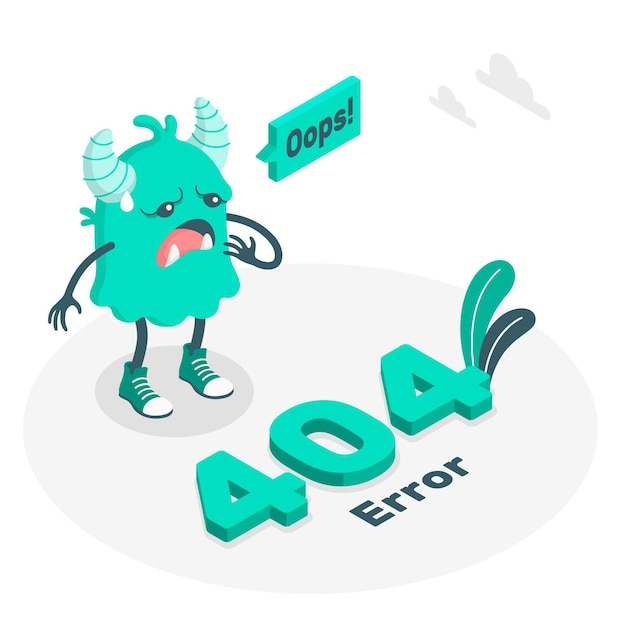 Monster 404 error concept illustration