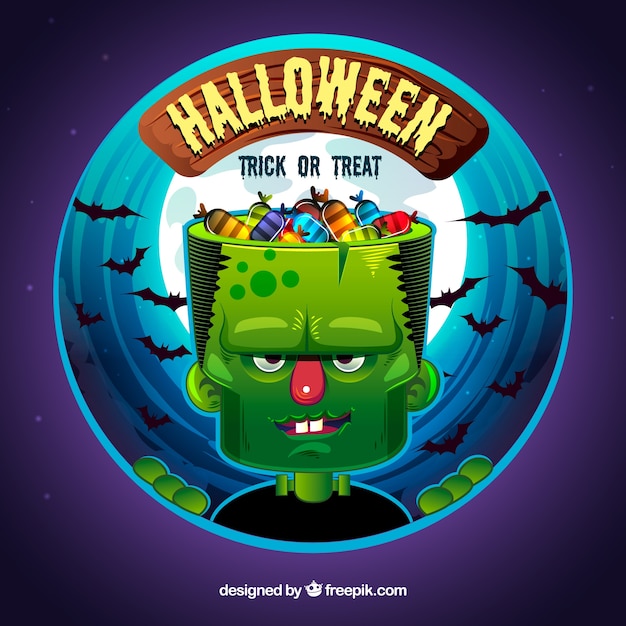 Free vector monster background with candies