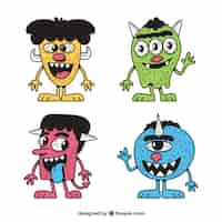 Free vector monster collection in various colors