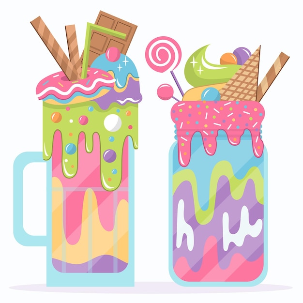 Free vector monster shake pack drawing