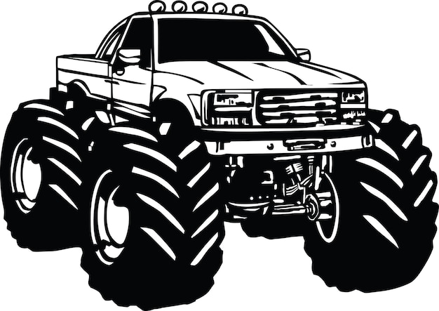 Monster truck bigfoot tractor vector illustration