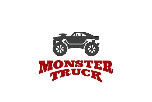 Vettore gratuito modello di logo di monster truck