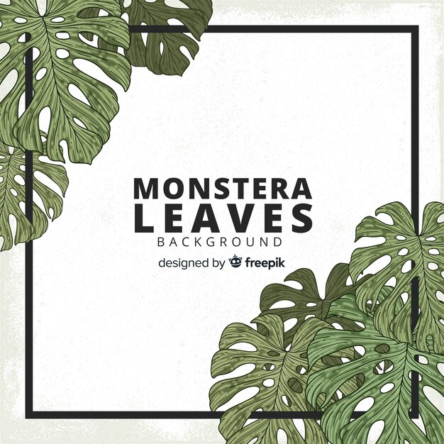 Free vector monstera leaves corners background