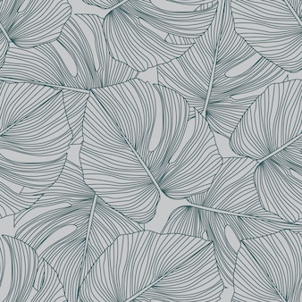 몬스 테라 잎 원활한 패턴. 열 대 패턴, 식물 잎