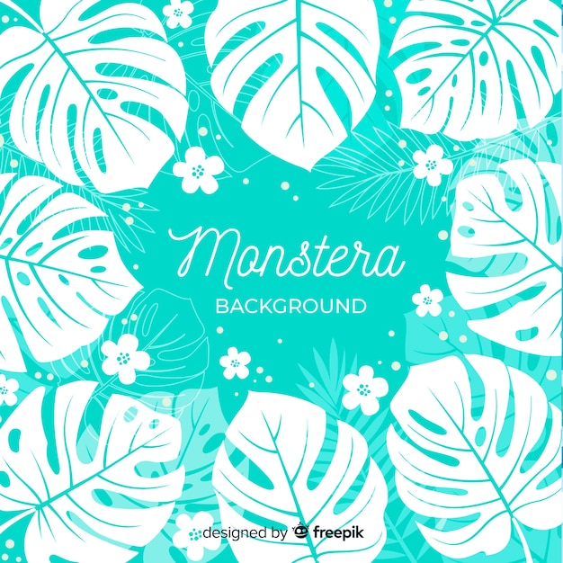 Monstera leaves silhouette background