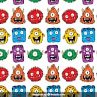 Free vector monsters pattern