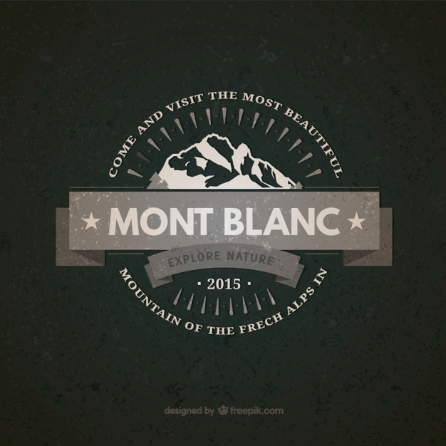 Free vector mont blanc vintage badge