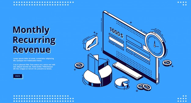 Monthly recurring revenue isometric landing page