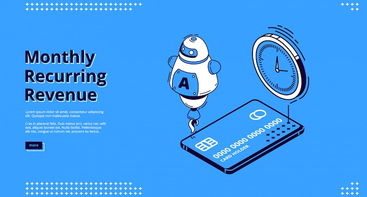 Free Vector monthly recurring revenue isometric landing page