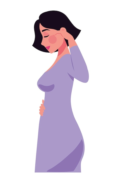 Free vector months pregnant expecting mom illustration isolated