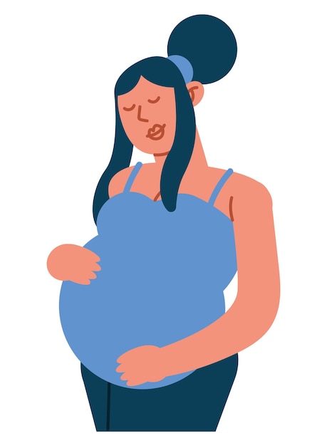 Бесплатное векторное изображение Месяцы беременности счастлива