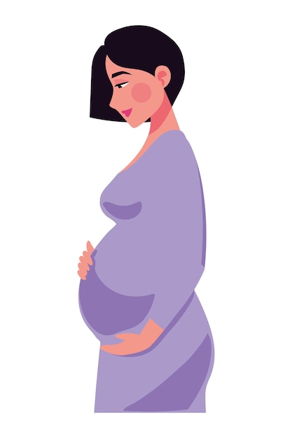 months pregnant maternity illustration isolated