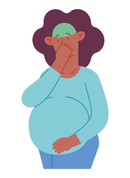 Бесплатное векторное изображение Месяц беременности больна