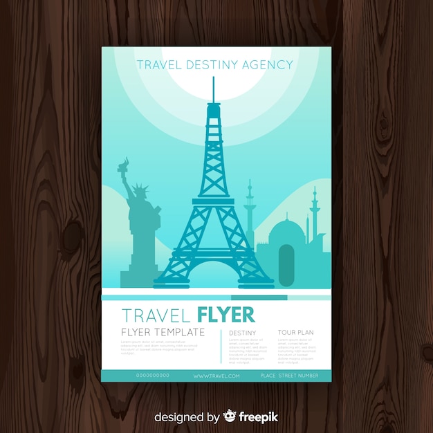 Monument silhouette travel flyer