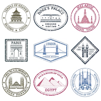 Monuments stamps set