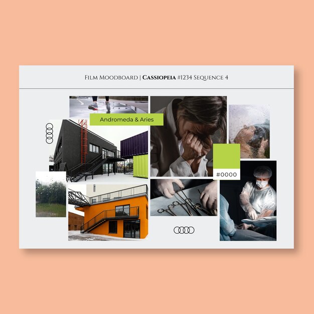 Mood board photo collage template