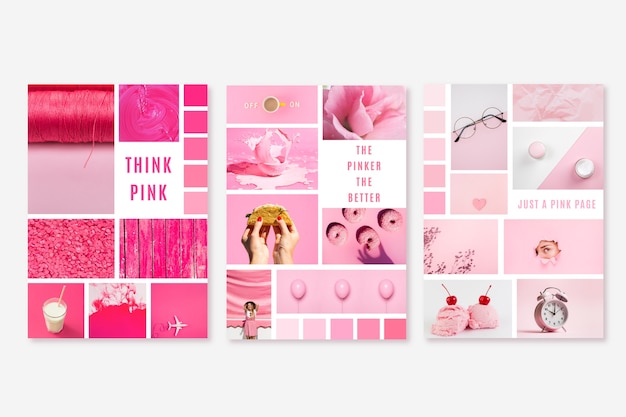 Шаблон Moodboard в ярко-розовый