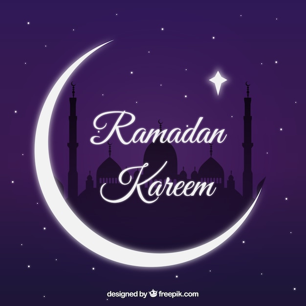 Бесплатное векторное изображение Луна и звезды рамадан карим