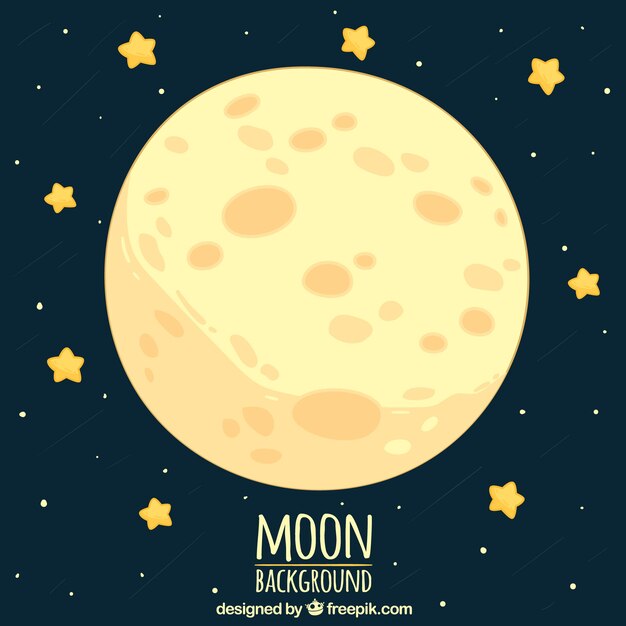  moon background with cute stars