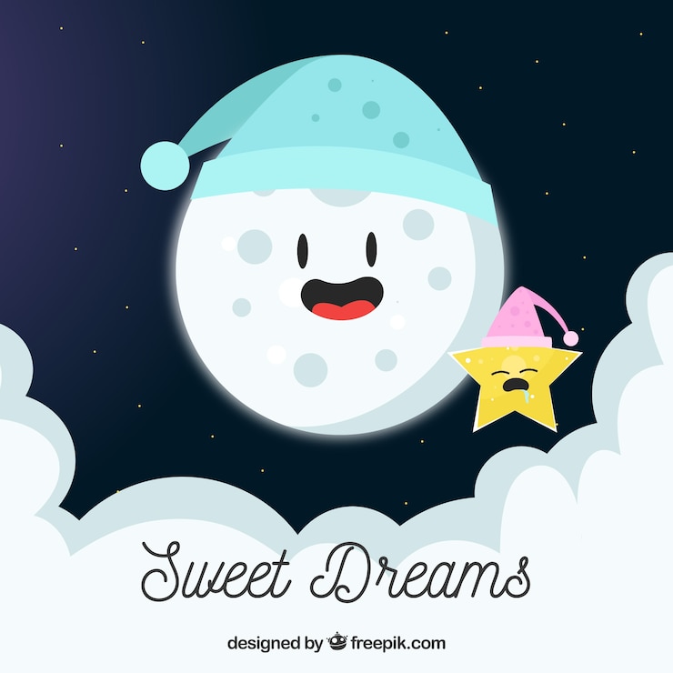 Free Vector moon background with star