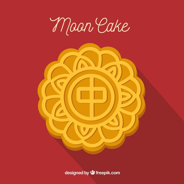 Moon cake background in flat style