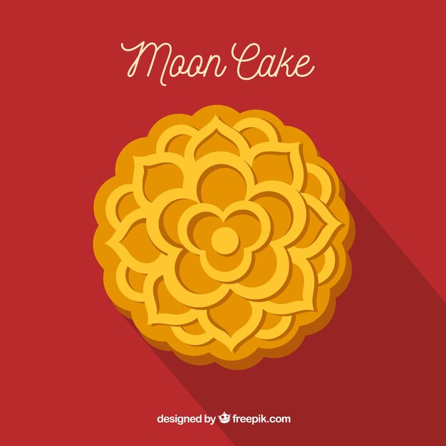 Moon cake background in flat style