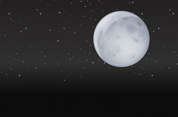 Free vector moon in the dark night