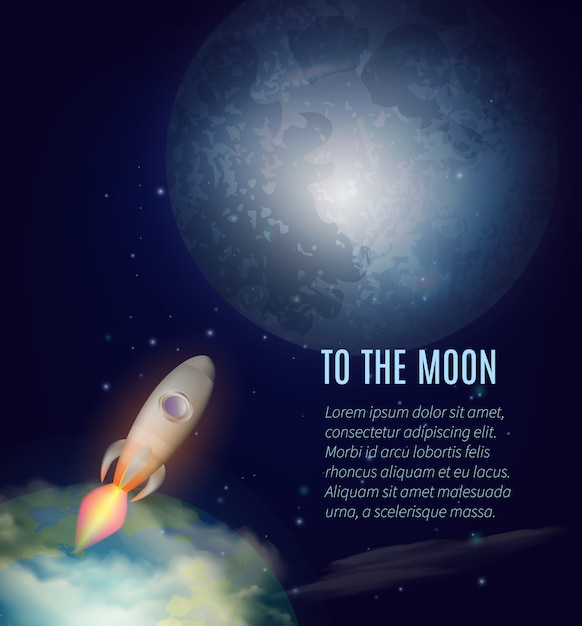 Free vector moon exploration poster