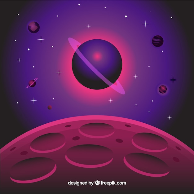 Free vector moon and planet background