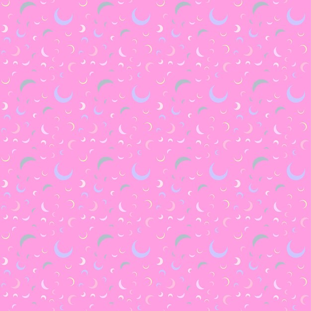 Moon seamless pattern childrens pattern night pattern pastel color vector