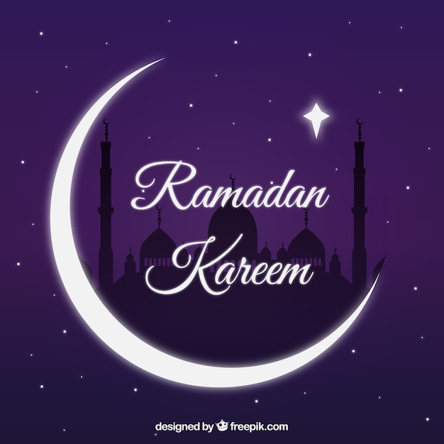 Moon and stars of ramadan kareem