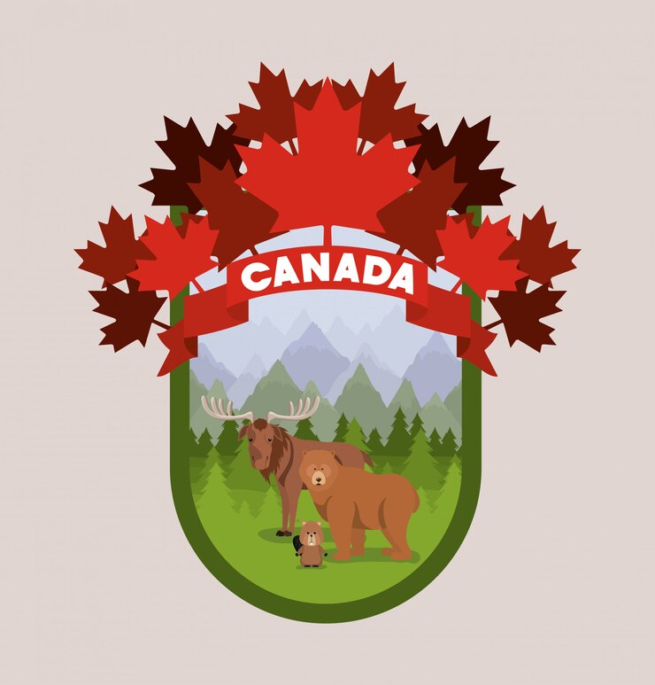 Free Vector moose bear and beaver animal 