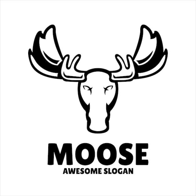 Free vector moose simple mascot logo design