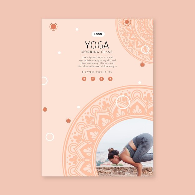 Morning class yoga poster template