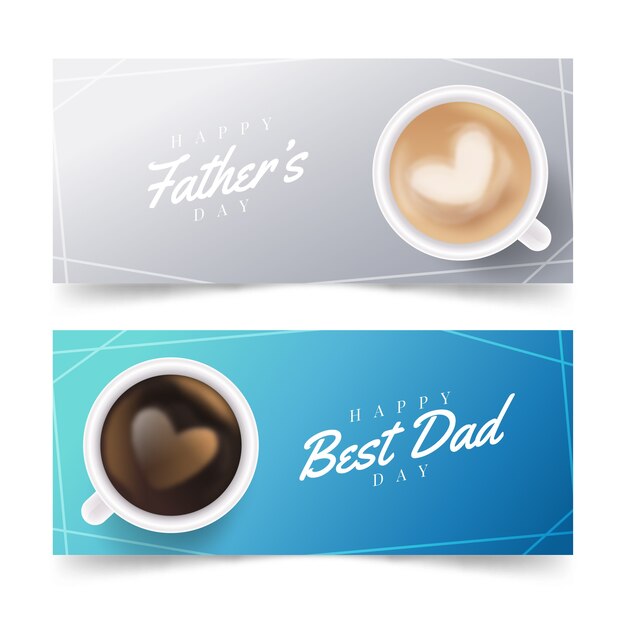 Morning coffee for father's day banner