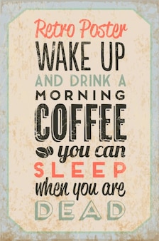 Morning coffee retro poster