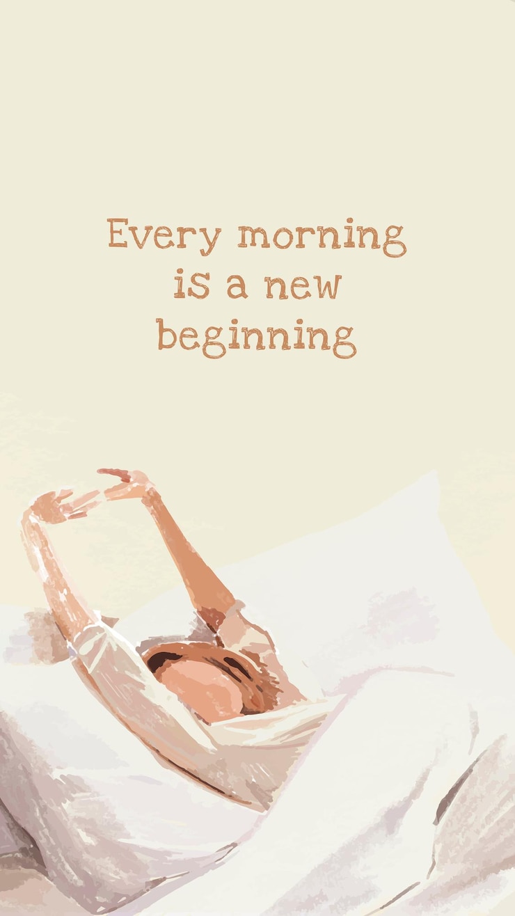 Free Vector morning quote editable template social media story hand drawn illustration