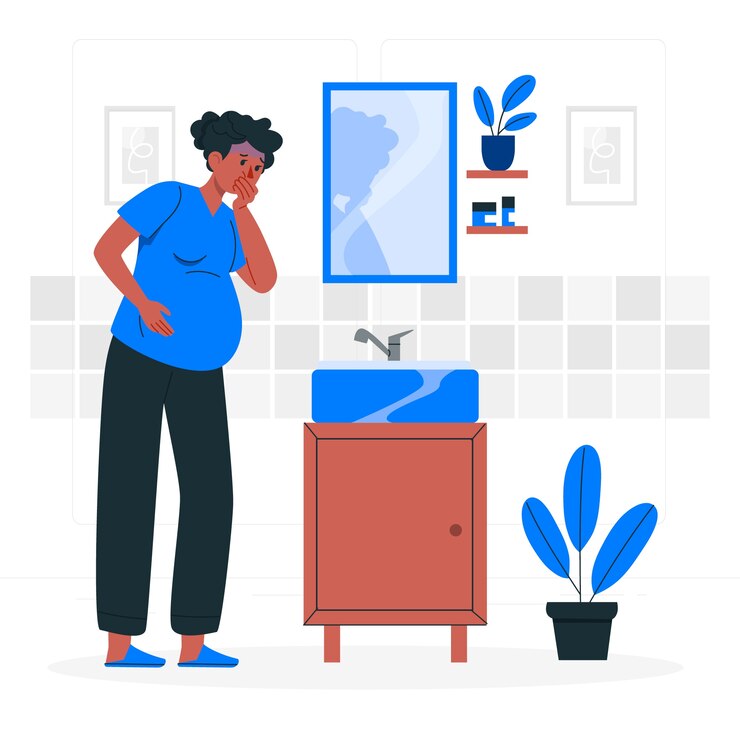 Free Vector morning sickness pain concept illustration