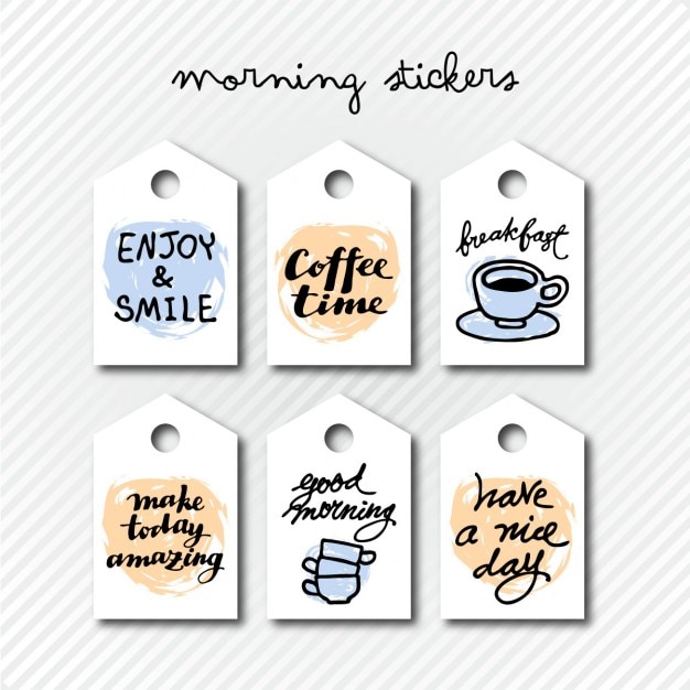 Free vector morning stickers