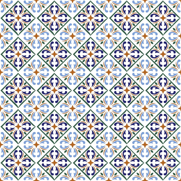 Марокканская синяя плитка или испанская керамическая структура образца поверхности.