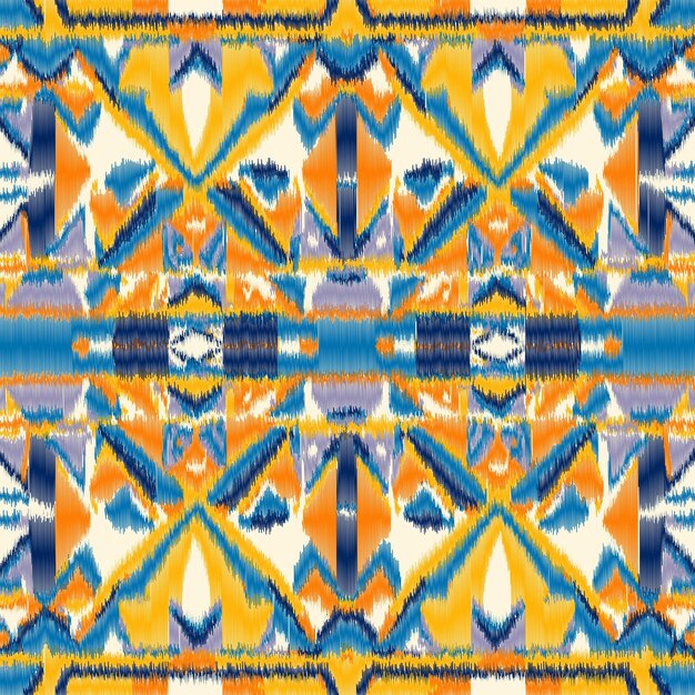 Moroccan style ethnic pattern with IKAT style design