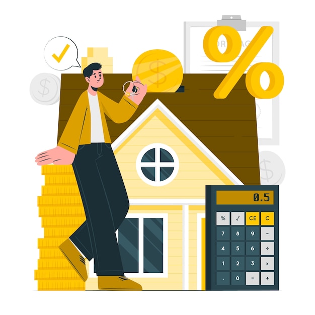 Free vector mortgage concept illustration