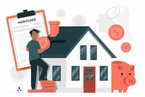 Free vector mortgage concept illustration