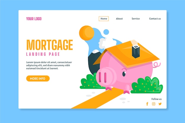 Free vector mortgage landing page