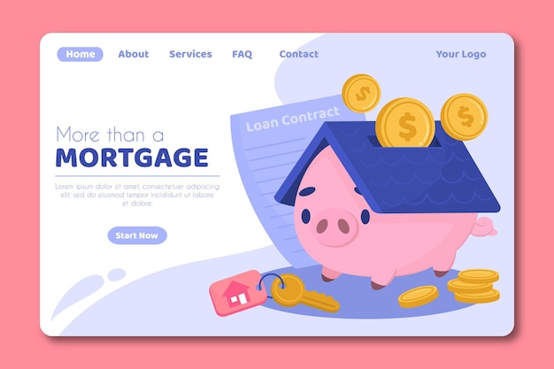 Free vector mortgage landing page
