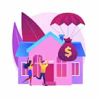 Бесплатное векторное изображение Иллюстрация абстрактной концепции программы помощи ипотеки. уменьшение или приостановка выплат по ипотеке, изменение ссуды, государственная помощь, бюджет домовладельца, страхование рисков