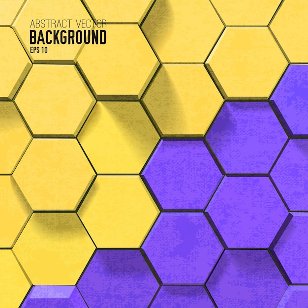 Mosaic background with colorful hexagons in geometric style