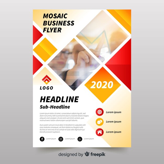 Mosaic business flyer template