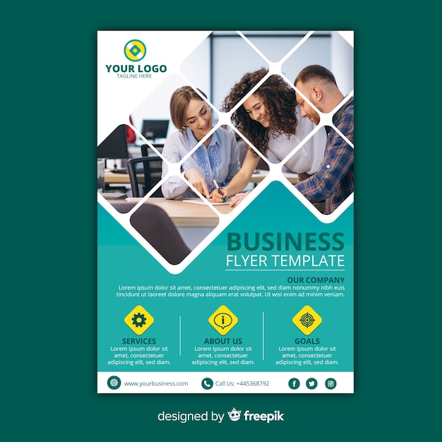 Free vector mosaic business flyer template