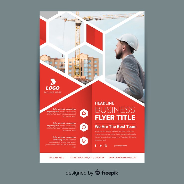 Free Vector mosaic business flyer template